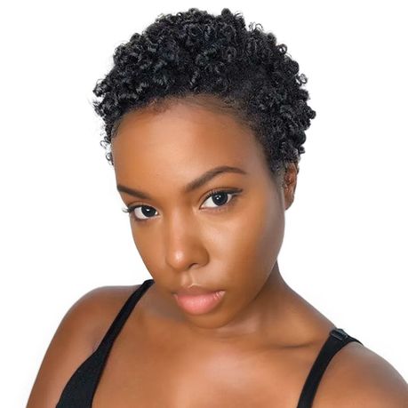 Bresilienne Glueless Pixie Cut Wig Short Afro Kinky Curly Human Hair Wigs Image