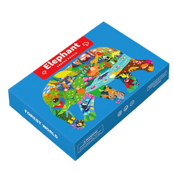 Animal-Shaped Educational Puzzle for Children - Elephant (200 pieces)