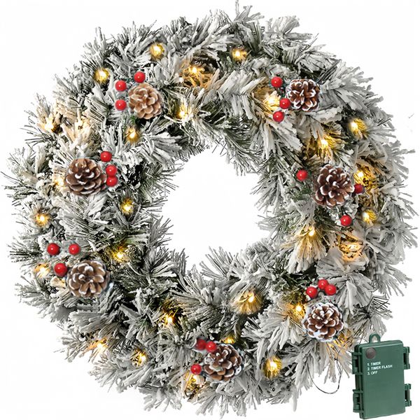 Large Christmas Wreath Christmas Decorations Wreath with LED Lights