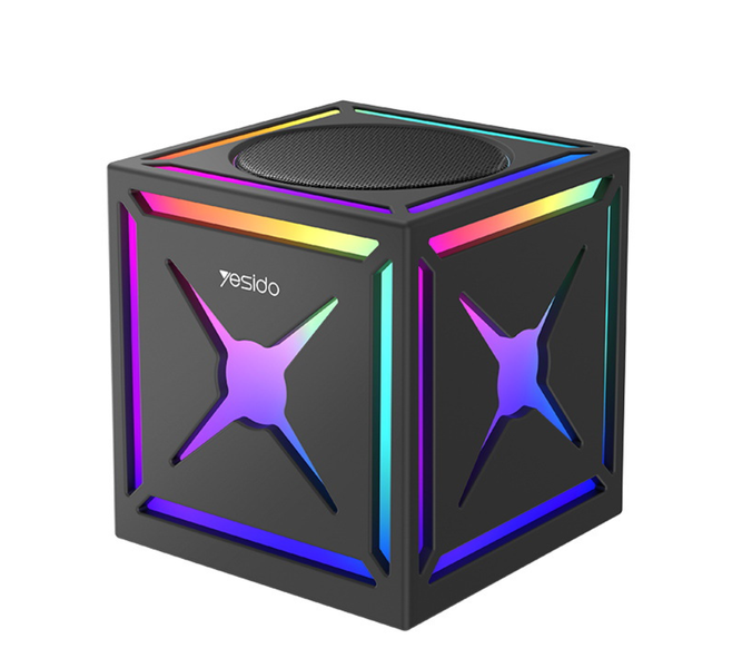 Mini Portable Bluetooth Speaker with RGB Light and Subwoofer, Black
