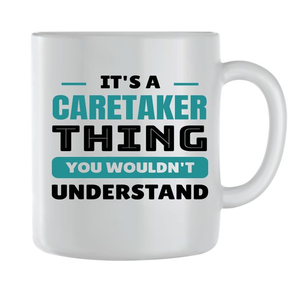 Caretaker Coffee Mugs for Men Women Trendy Job Quotes Graphic Cups Gift 250