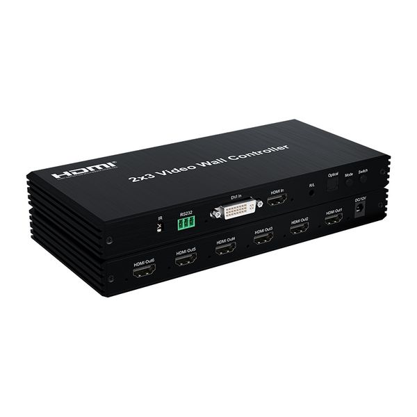 ZATECH 2x3 Video Wall Controller - HDMI/DVI in 6HDMI Out TV Wall Splicing