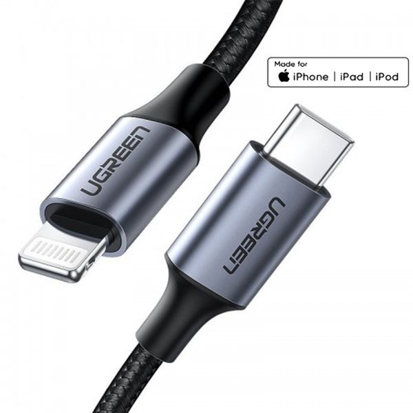 UGreen USBC to Lighting MFI 1m Braided Cable-BK