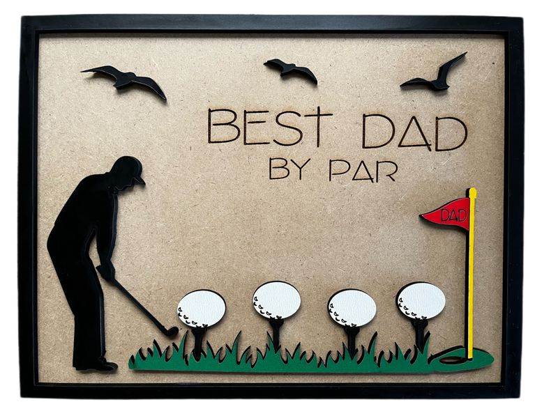 Best DAD by Par Fathers Day Gift For Golf Frame Present Ball Father