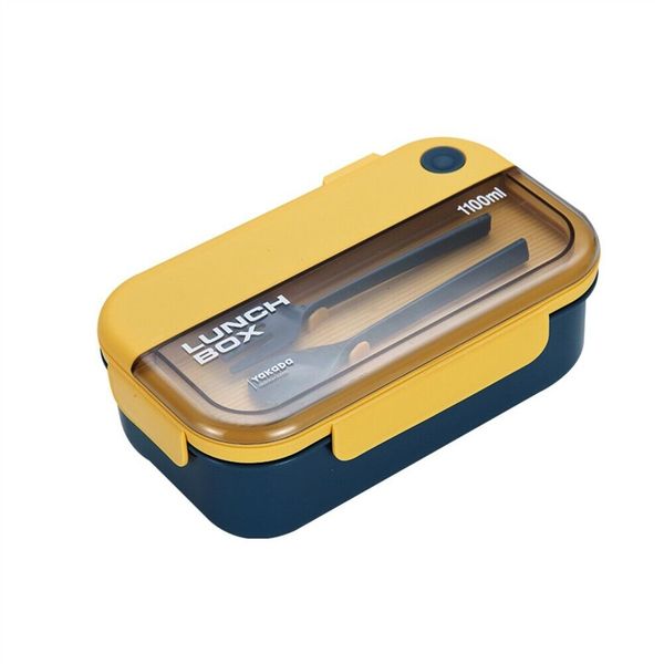 Eco-Friendly Dual Compartment Lunch Box With Cutlery - 1100ml