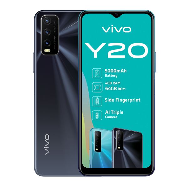 vivo Y20 Single Sim 64GB - Obsidian Black