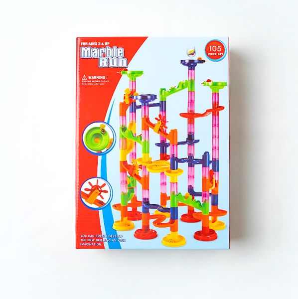 105 Piece Marble Run, DIY Building Interactive Toy Playset for boys &amp; Girls