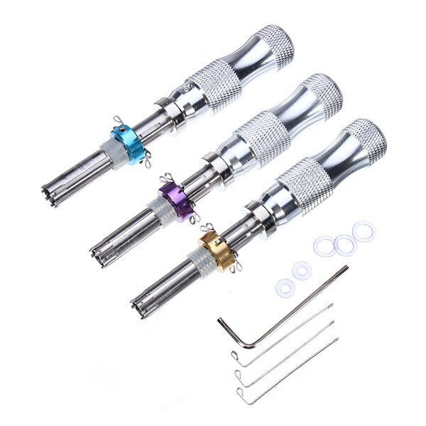 3 Piece 7 Pin Tubular Lock Pick Tool Set with