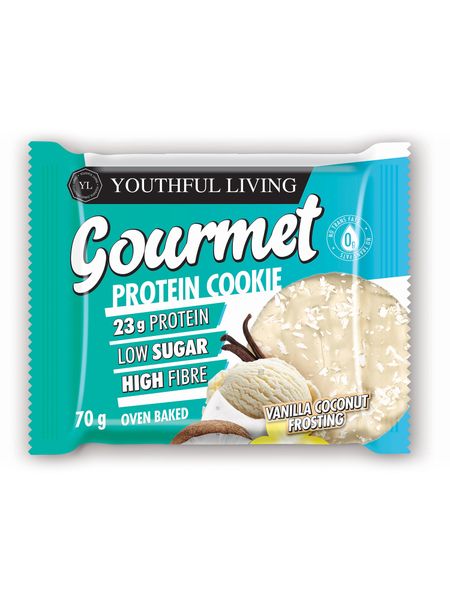 Youthful Living - Gourmet Cookies - Vanilla Coconut Frosting - 70g x 8 bars