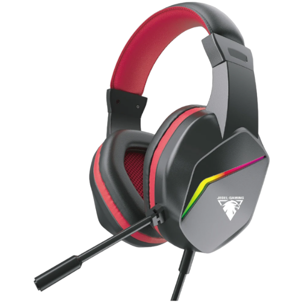 JEDEL - Stereo Surround Sound Gaming Headset with Built-in Mic - Black/Red