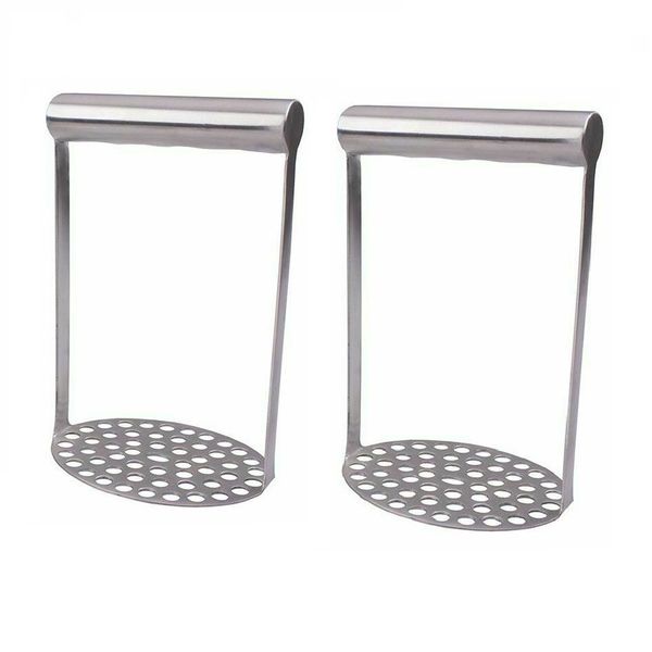 Stainless Steel Chef's Horizontal Handle Potato Masher - Set Of 3