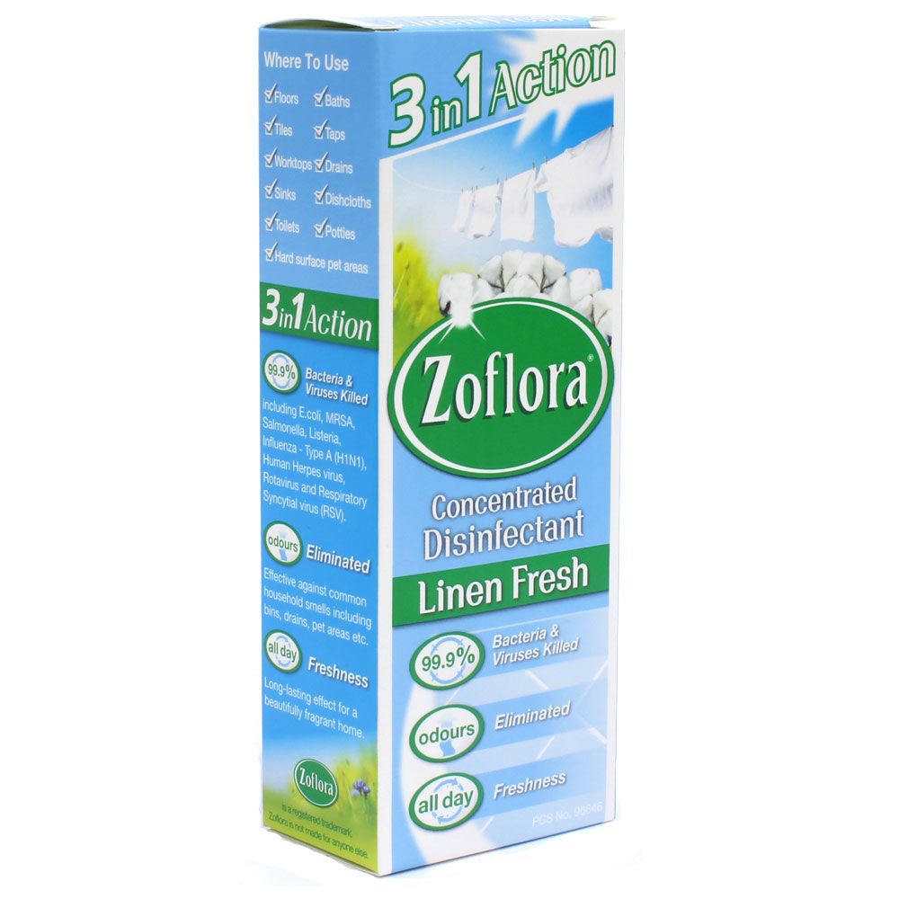 Zoflora Concentrated Disinfectant Linen Fresh 3 in 1 Action 120ml