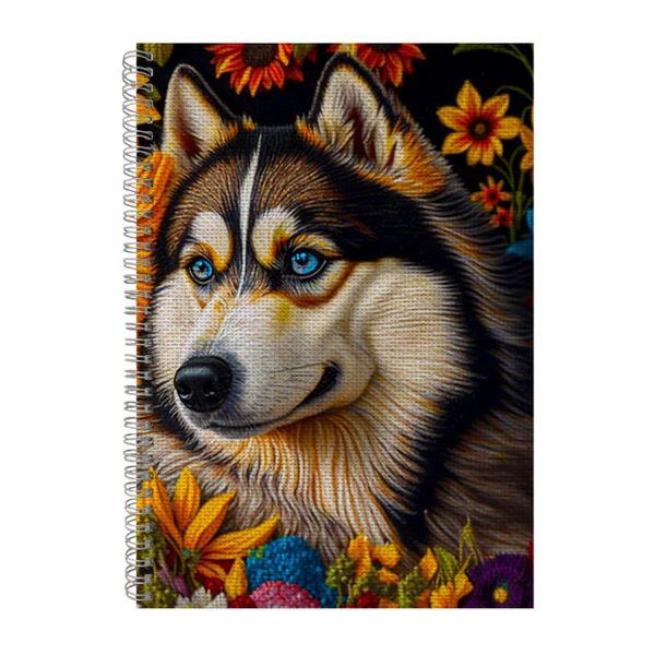 Embroidered SIBERIAN HUSKY1 Notebook Dog Gift Idea A4 Notepad Pad 102