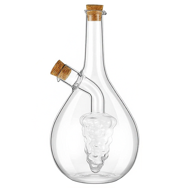 Olive Oil Vinegar Dispenser Bottle Cruet Dual Glass Oil Container Pourer