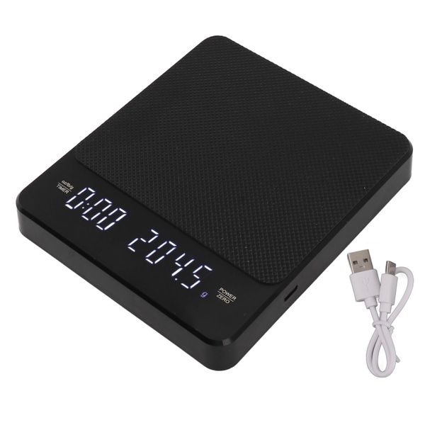 Coffee Scale 0.1g to 3000g LED Screen 3 Units Conversion USB Charge Timer