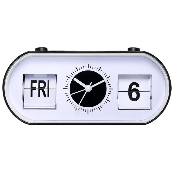 Vintage Manual Flip Alarm Clock with Calendar Reminder for Home Decor