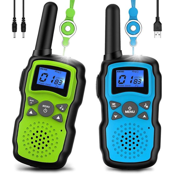 Kids Rechargeable Walkie Talkies 2 Pack, 3km Range for Outdoor Fun