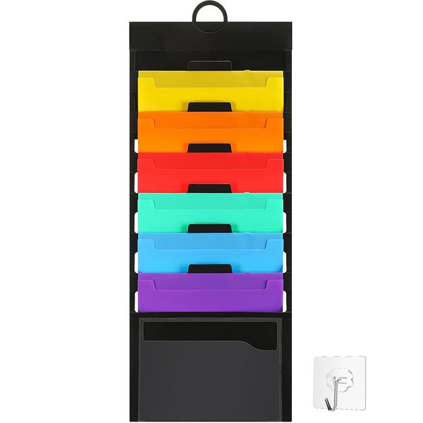 portable 6-Pocket categorization Hanging A4 Paper File &amp; Document Organizer