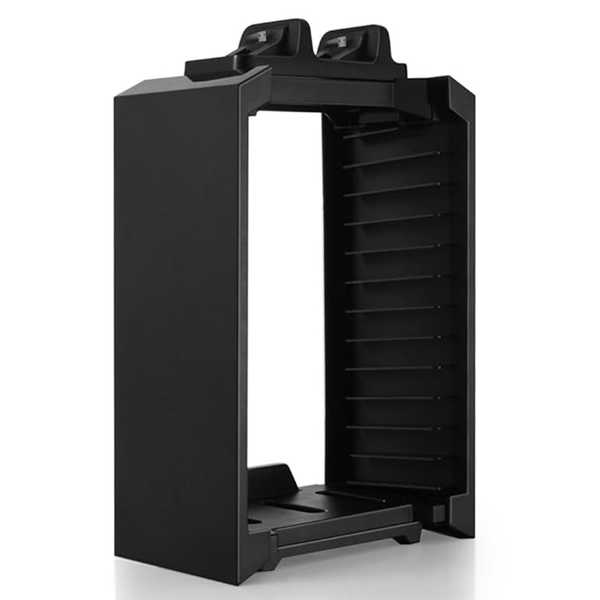Multifunctional Game Disk Storage Tower Holder and Console Stand for PS4