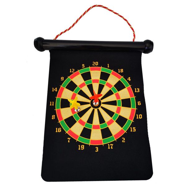 Roll Up Double Sided Magnetic Mini Safety Dart Board (26cm x 19cm)