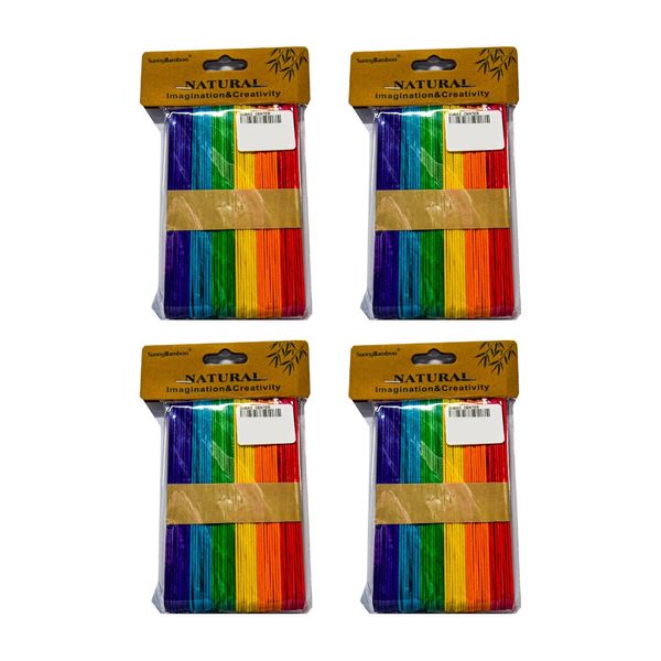 Art &amp; Craft Colour Wooden Lolly Sticks 200 Piece Pack