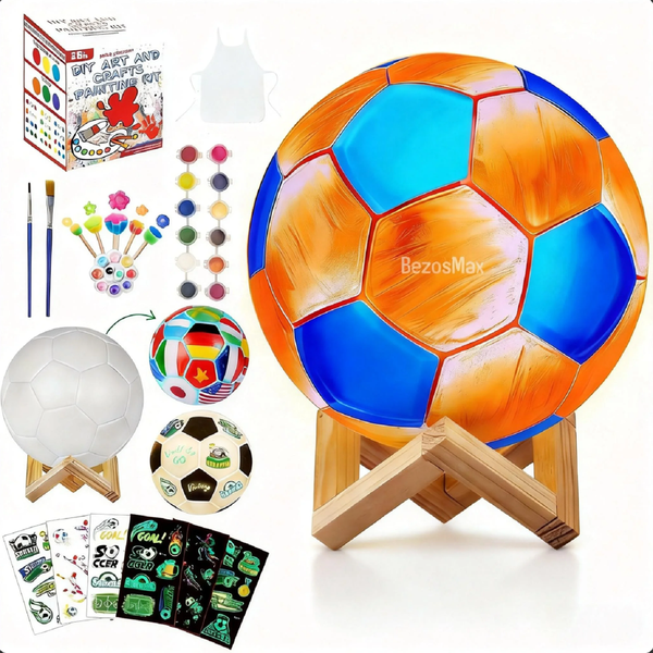 BezosMax DIY Soccer Light Painting Kit, Football Lamp Craft Set for Kids