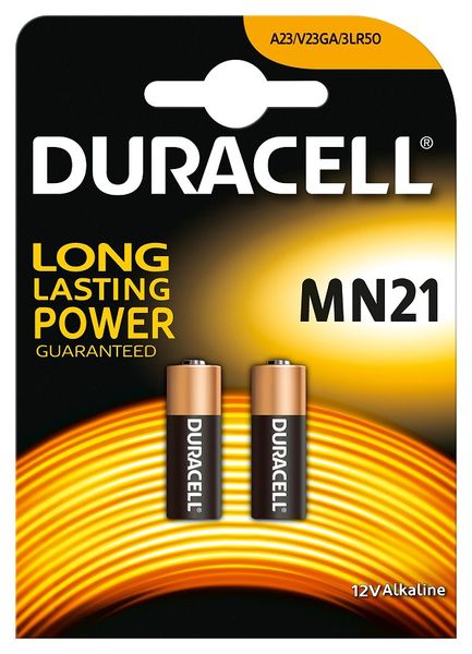 DURACELL MN21 - Battery, Plus Power, Pack of 2, 12V, 23A, Alkaline