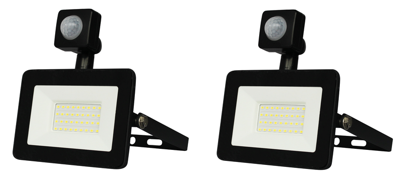 JB Luxx High-Quality 30W LED Flood Light with Motion Sensor - Set of 2