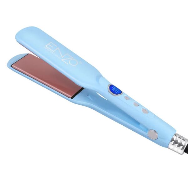Enzo Professional Hair Straightener Fast Heating Wide Plate Blue.