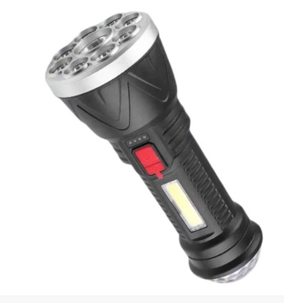 Rechargeable LED Tactical Flashlight With COB Work Light Colorful Lamp