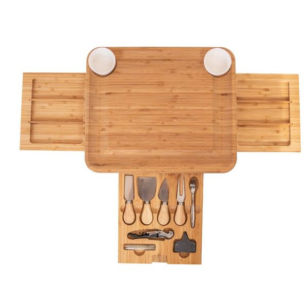 Serving Bamboo Cheese Board with knife set