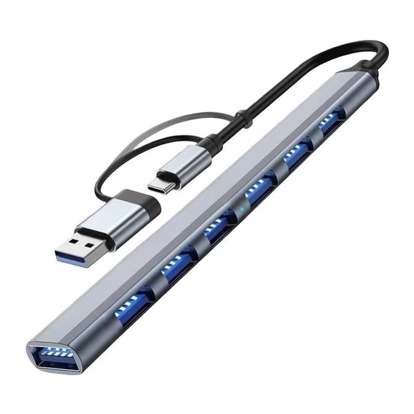 7-Port USB-C Hub with USB 3.0 OTG Adapter Compatible with MacBook