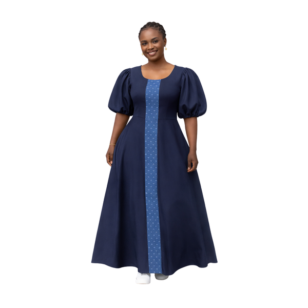 Wansati Palesa Dress with Shweshwe Central Panel