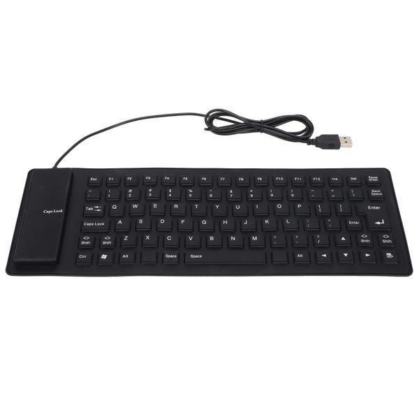 Silicone Keyboard PC Wired Silent Black