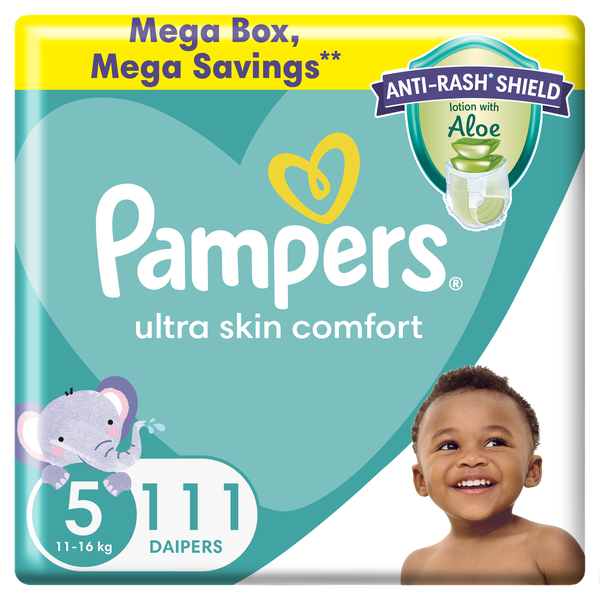 Pampers Anti-Rash Shield Taped Diaper Size 5 (11-16 kg) 111 Nappies