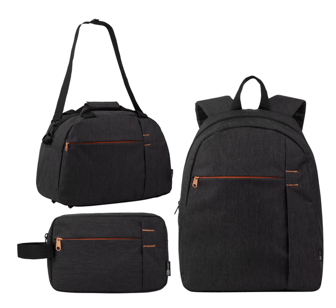 3 Piece Travel Combo Grey/Orange