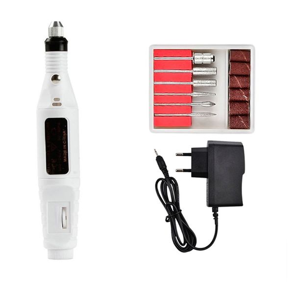 Electric Manicure Nail Tool Drill Machine Set - White