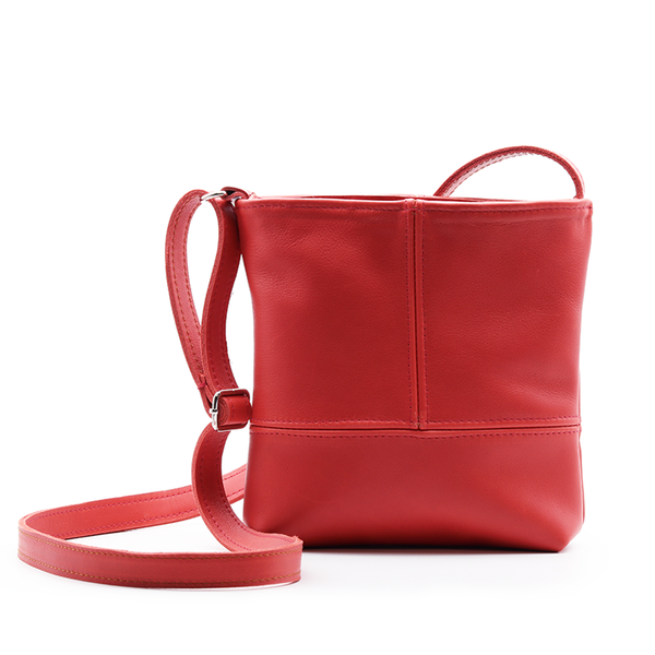 Sproose - Genuine Leather Simple Sling Bag - Red