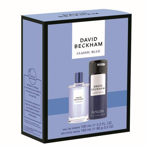 David Beckham Classic Blue Eau de Toilette &amp; Body Spray Gift Set for Him