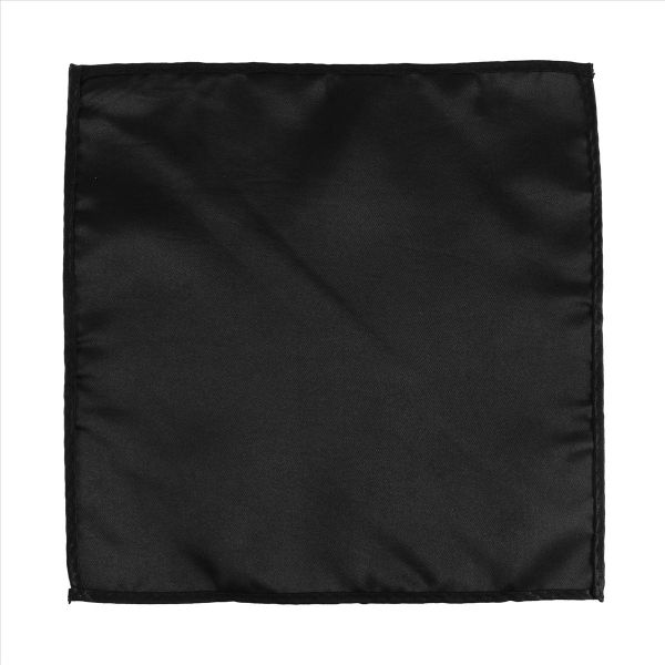 Men's Pocket Hanky Plain Color Wedding Party Square Hankerchief (Black)