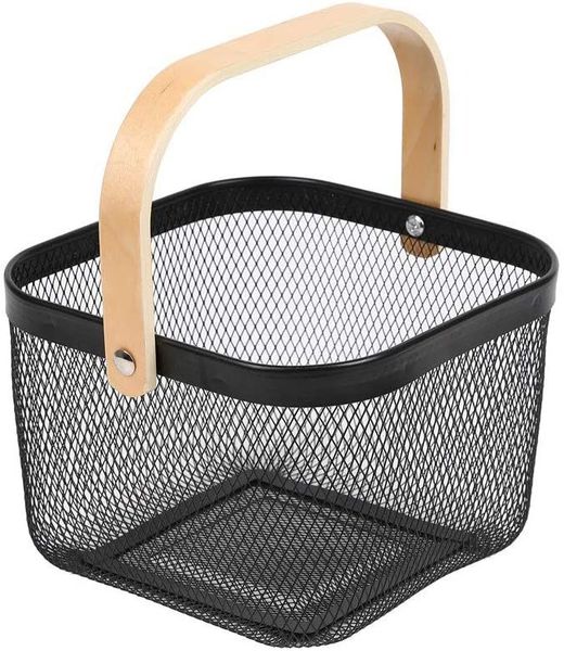 SD Wired Basket With Bamboo Handle