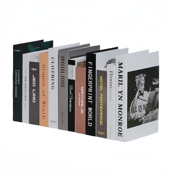 12Pcs Random Patterns Decorative Faux Books Shelves Faux Books Simple AG4