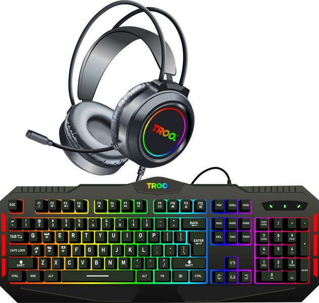 TROO Gaming FULL TILT GAME MASTER Kit - Membrane Keyboard + Headset