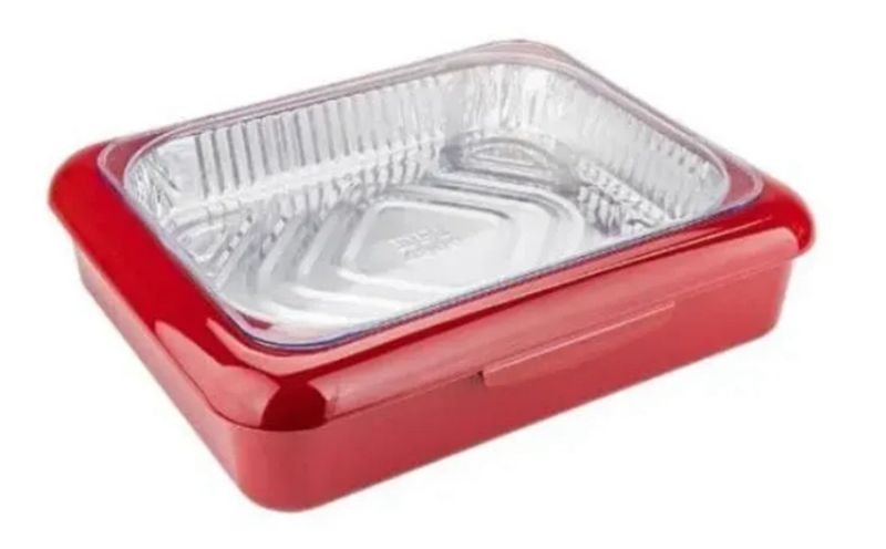 Portable Food Warmer Carrier with Foil Tray and Lid