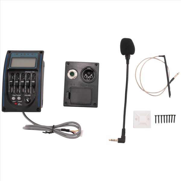 5 Bands Acoustic Guitar Pickup EQ Preamp LCD Tuner Equalizer with Mic