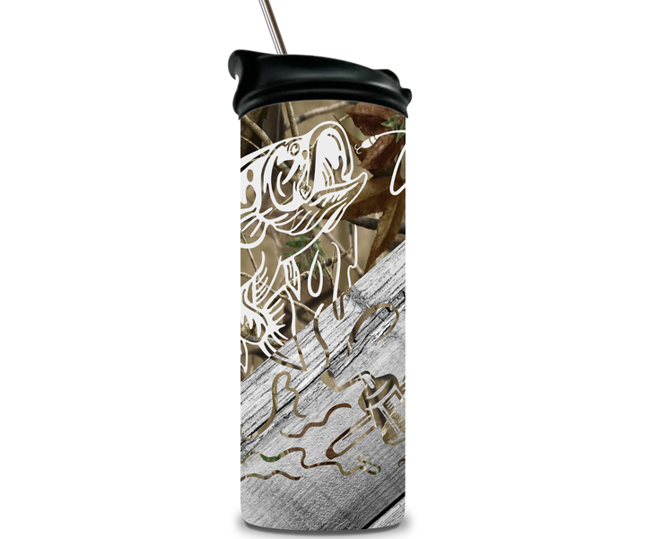 Fishing Double Wall Stainless Steel 20oz Tumbler Water Bottle