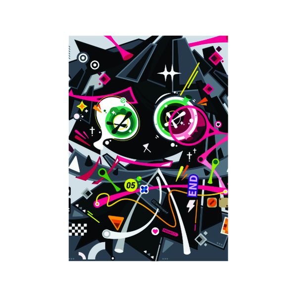 Black Rave Abstract - A1 Poster