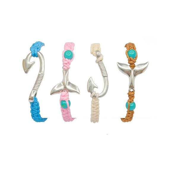 Bracelet Fish Hook and Dolphin Tail Friendship Bracelets - Set of 4