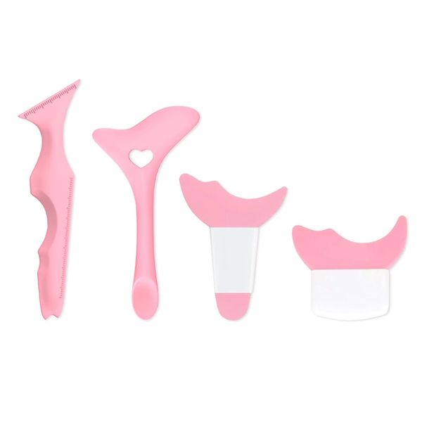 4Pcs Eyeliner Stencils, Silicone Winged Tip, Multifunctional Mascara Shield