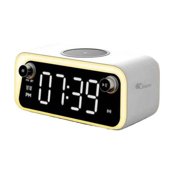 15W Wireless Charger with Alarm Clock Radio &amp; Dimmable Night Light
